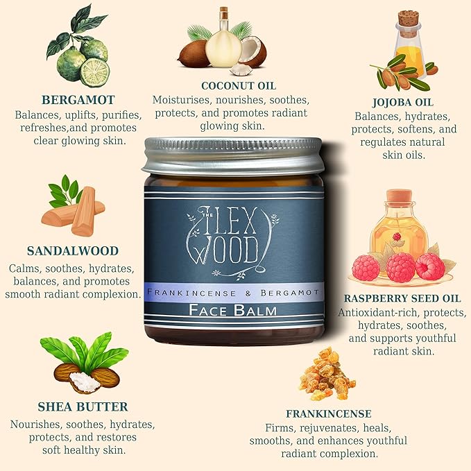Frankincense and Bergamot Gift Set for both Men and Women - Face Cream and Serum - handcrafted, 100% Natural, Vegan, Moisturising, Anti Ageing, Cruelty Free, Palm Oil Free, Plastic Free