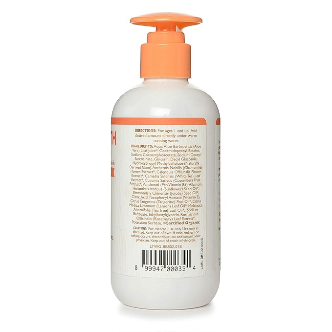 Little Twig Bubble Bath, Baby Bath Essential with Natural Plant Derived Formula, Vegan, Gluten-Free, Paraben-Free, Happy Tangerine Scent, 8.5 fl. oz.