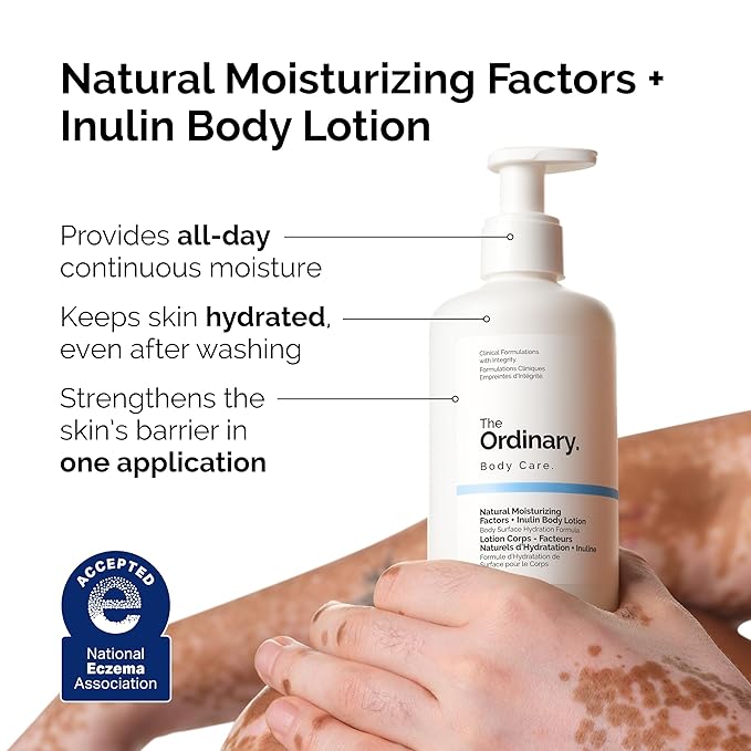 The Ordinary Natural Moisturizing Factors + Inulin Body Lotion,Lightweight Hydration for All-Day Moisture & Skin Barrier Support,Accepted by the National Eczema Association,8.1 Fl Oz,(Pack of 2)