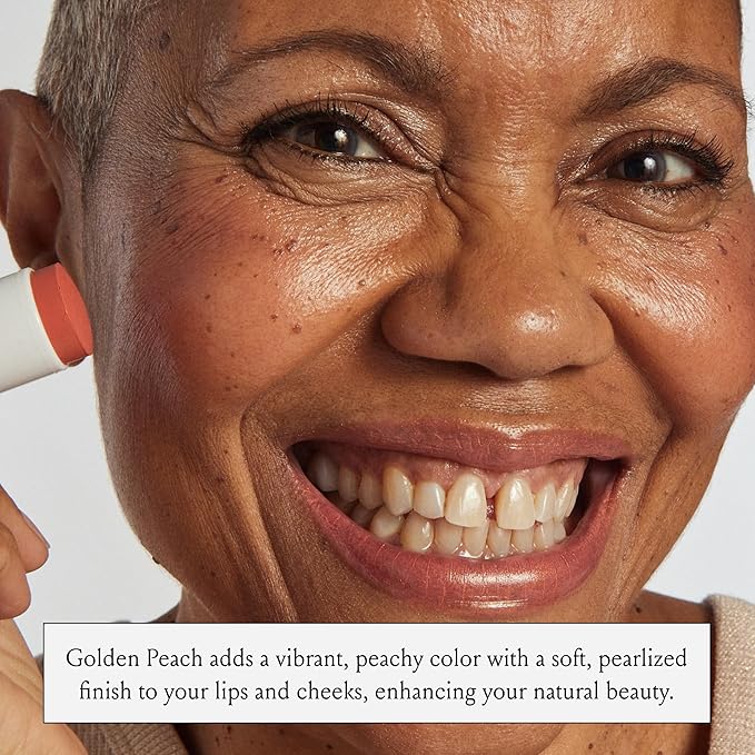 Boomstick Golden Peach ™ - Warm, Coral-Peach Blush Stick and Lipstick - Multistick, Vegan, Makeup for Older Women and Mature Skin Boom Stick By Cindy Joseph