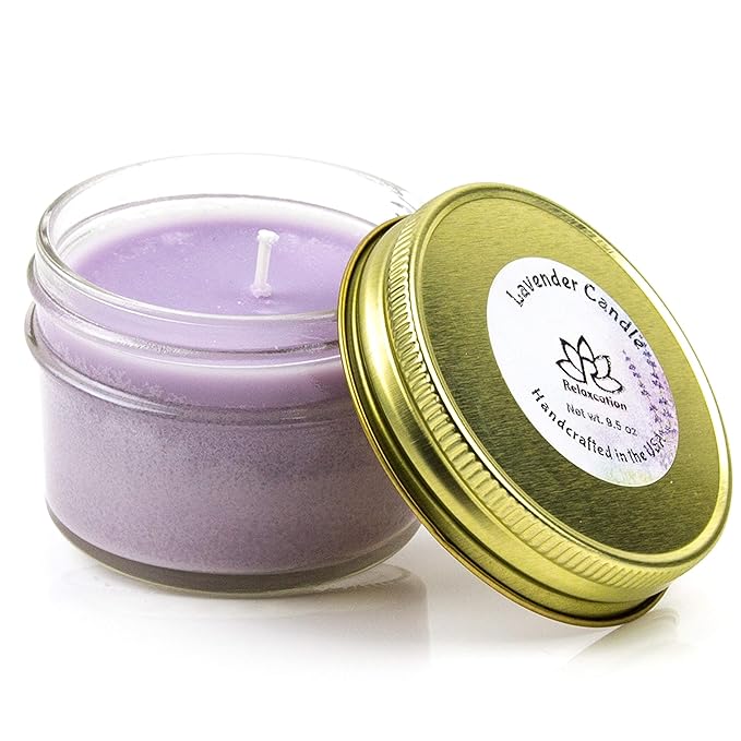 Gift Basket for Women Organic Lavender Gift Set, Bath and Body at Home, Spa Kit, Soy Wax Candle, Natural Oil Bath Salt, 3 Bath Bombs, Soap Bar, Body Sugar Scrub, for Mom, Girls - Made in USA
