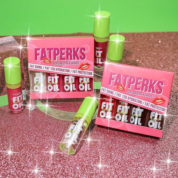 4 Colors Big Brush Head Lip Oil, Smooth Glossy Lip Glow Oil, Ultra-Hydrating & Nourishing, Long Lasting Fresh Transparent Tinted Plumping Lip Oil, Non-Sticky Formula (SetB)