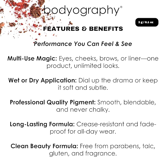 Bodyography Expressions Eye Shadow – En Vogue (Gold (Shimmer)) | Multi-Functional, Long-Wearing Powder for Eyes, Cheeks & Brows | Buildable, Silky Finish | Vegan, Talc-Free