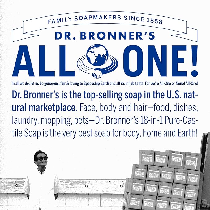 Dr Bronner's 3-in-1 Orange & Lavender Organic Hand and Body Lotion, Made with Organic Oils, Used for Hands, Face and Body, Certified Fair Trade & Vegan Friendly, 236ml Recycled Bottle