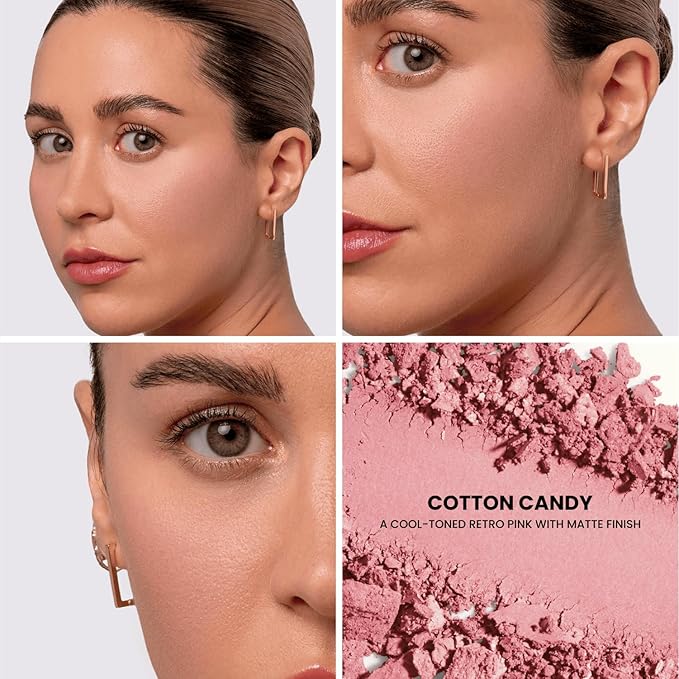 Phase Zero Makeup Powder Blusher | "Cotton Candy" - 7g / 0.25 oz. | Pigmented, Buildable, Lightweight Powder Blush for a Radiant, Healthy, Natural Glow. Versatile Shade | Dusty Pink - Matte