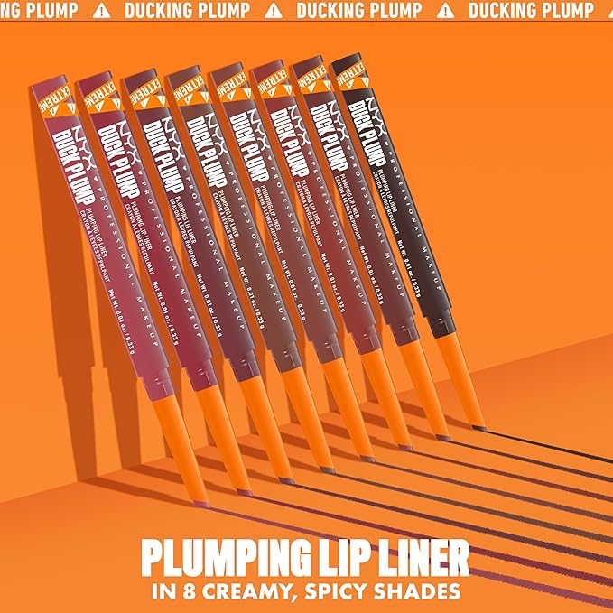 NYX PROFESSIONAL MAKEUP Duck Plump Plumping Lip Liner, Matte Pencil With Up To 10HR Wear, Double Dose (Dark Brown Lip Liner)