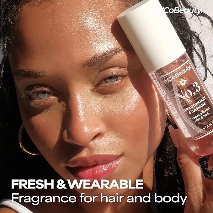 MCoBeauty - Fragrance Mist No.3 - Light Body Mist and Hair Perfume with Sweet Blossom, Dragon Fruit and Lychee - Gifts for Women, Feminine Spray, Self Care Gifts for Women - 90ml Bottle