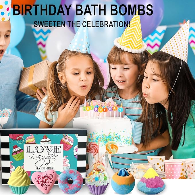 Bath Bombs for Girls – 6 Organic Bath Bombs Gift Set with Natural Ingredients, Aromatherapy Bubble Bath Fizzy for Kids, Teens, Women – Skin Moisturizing Bathbombs for Girls, Easter Basket Essentials