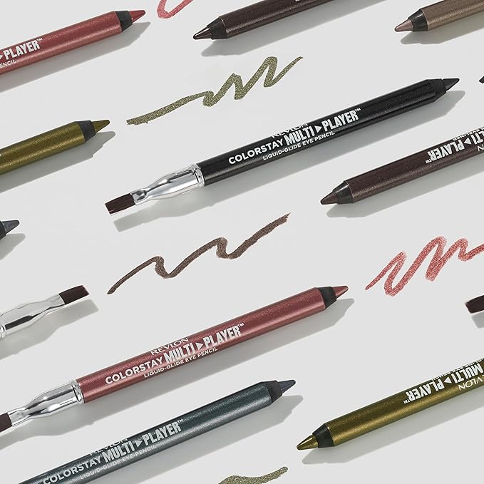 REVLON ColorStay Multiplayer Liquid-Glide Eye Pencil, Multi-Use Makeup With Blending Brush, Blends Then Sets, Creamy Texture, Waterproof, Smudge-proof, Longwearing, 405 Fortress, 0.03 Oz