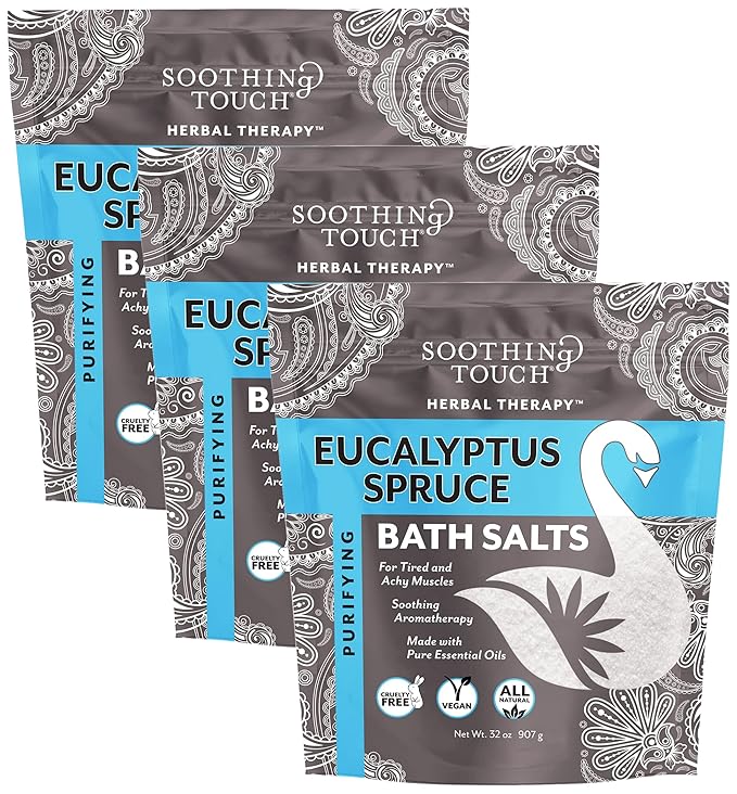 Soothing Touch Purifying Bath Salts Eucalyptus Spruce 32 Oz (Pack of 3)