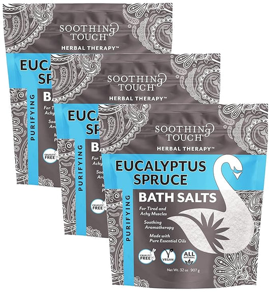 Soothing Touch Purifying Bath Salts Eucalyptus Spruce 32 Oz (Pack of 3)