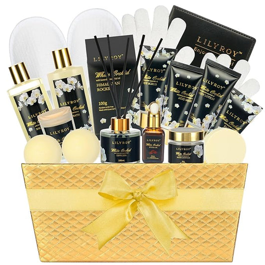 Mothers Day Gifts for Women - 18-Piece Luxury Gold Spa Gift Set, Premium Bath Collection | Fathers Day, Valentines Day Gift, Birthday Gifts, Christmas, All Occasion Ultimate Holiday Gift