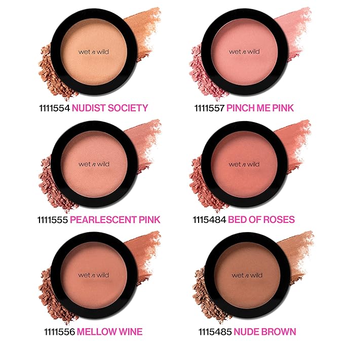 wet n wild Color Icon Blush, Effortless Matte Natural Sheer Glow & Seamless Blend, Luxuriously Infused Smooth Jojoba Oil, Cruelty-Free & Vegan - Pearlescent Pink(Packaged)