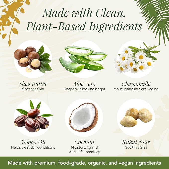 Saavy Naturals Moisturizing Body Wash for Sensitive Skin – Plant-Based & Pure with Coconut Oil, Shea Butter & Aloe Vera – Paraben-Free, Cruelty-Free – Tropical Coconut – 8.5 fl oz, 1 pack