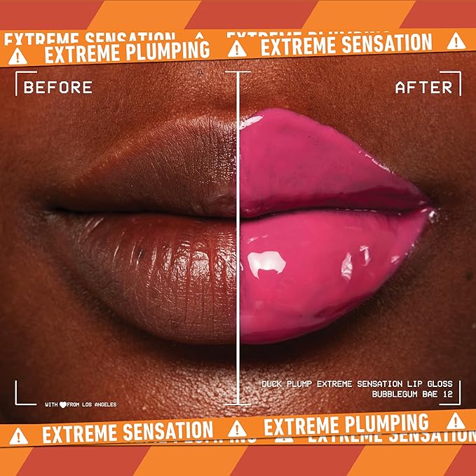 NYX PROFESSIONAL MAKEUP Duck Plump High Pigment Plumping Lip Gloss with Spicy Ginger, Vegan Lip Makeup - Bubble Gum Bae (Bubblegum Pink)