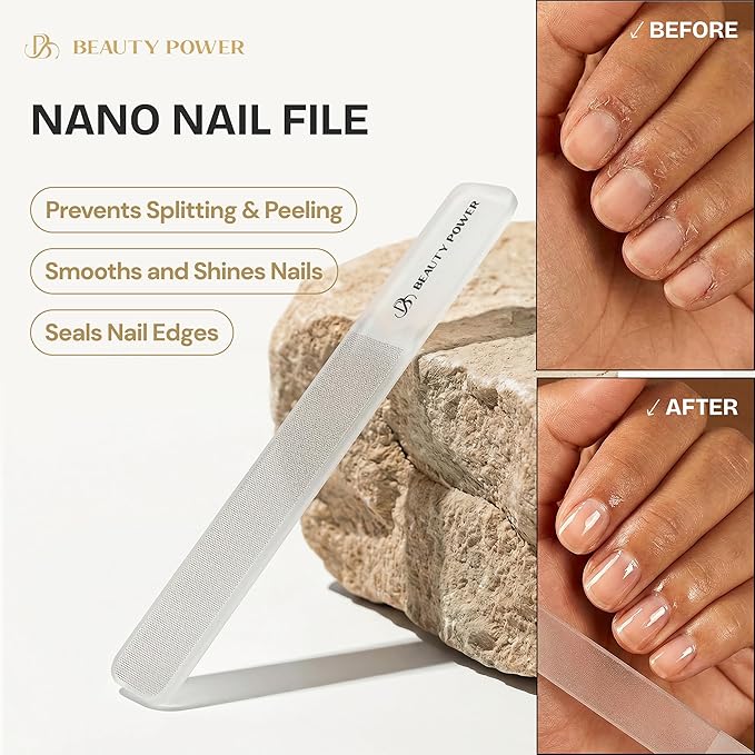 Nail Clippers Set 3 in 1 - Stainless Steel Toe Nail Clippers, Fingernail Clipper, Glass Nail File, Anti Splash, Ergonomic Grip in Black PU Leather Travel Case for Men & Women - Gift Idea