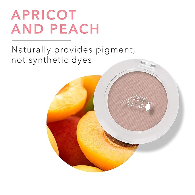 100% PURE Pressed Powder Eye Shadow (Fruit Pigmented), Flax Seed, Shimmer Eyeshadow, Buildable Pigment, Easy to Apply, Natural Makeup (Soft Neutral Matte Nude) - 0.07 oz