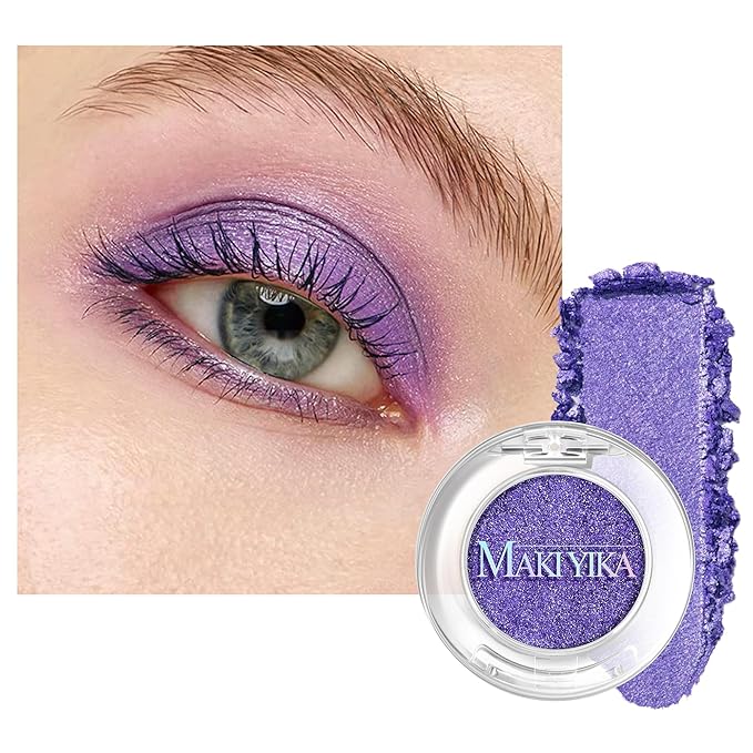 MAKI YIKA Dark Purple Crème Eyeshadow Single, Shimmer Cream Lavender Eye Shadow palette for Women, Color Stay Long Lasting Waterproof Eye Makeup Monochrome Eyeshadows,#16