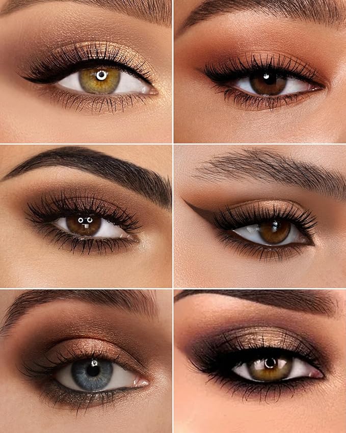 MAKI YIKA Nude Brown Eye Shadow Palette 8Color Naked Eyeshadow for Women Neutral Brown Eye Shadows Long Lasting & Pigmented (Naked)
