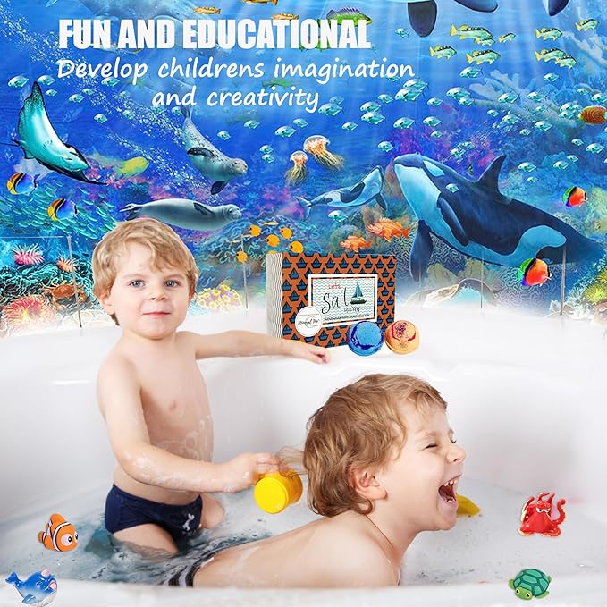 Bath Bombs for Kids with Surprise Inside - Organic, Gentle & Kid Friendly Bubble Bath Fizzies with Toys Inside. Spa Bath Fizz Balls Kit Fizzy Balls w/Rich Bubbles, Easter Gift for Boys, Girls, Kids