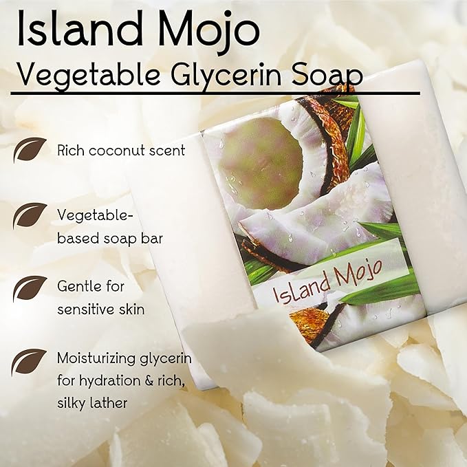 Glycerin Bar Soap Island Mojo Scent - Natural, Vegan-Friendly, Hypoallergenic - Moisturizing and Hydrating with 100% Vegetable Glycerin - Sulfate-Free, Paraben-Free, Chemical-Free - 4.5 oz