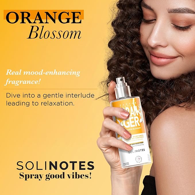 Solinotes Orange Blossom Body Mist– Alcohol-Free, Long-Lasting Fragrance Spray with Delicate Floral and Soothing Scent – Clean, Cruelty-Free Hair & Body Perfume Spray for Women (8.45 Fl Oz)