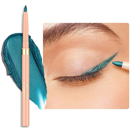 Oulac Teal Eyeliner Pencil, Waterproof Retractable Eye Liner Pen, Long Lasting Smudge Resistant, Vegan & Cruelty-Free, 17 Lagoon