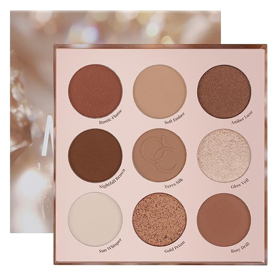 docolor Eyeshadow Palette, 9 Colors Brown & Copper Tones Palette with Matte & Shimmer Finishes,Highly Pigmented Eye Makeup Palette for Everyday Glam Look