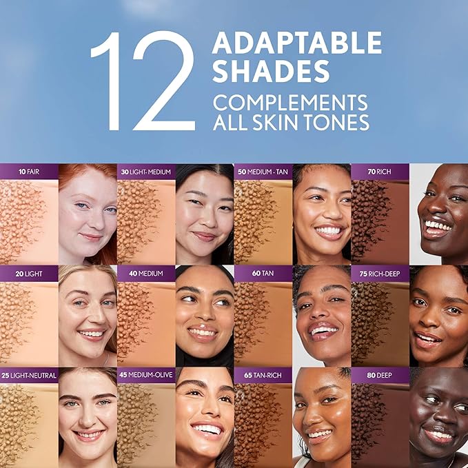 Covergirl Simply Ageless Skin Perfector Essence Foundation, 50 Medium-Tan, Tinted Skin Perfector, Skincare Makeup Hybrid with Blending Foundation Brush