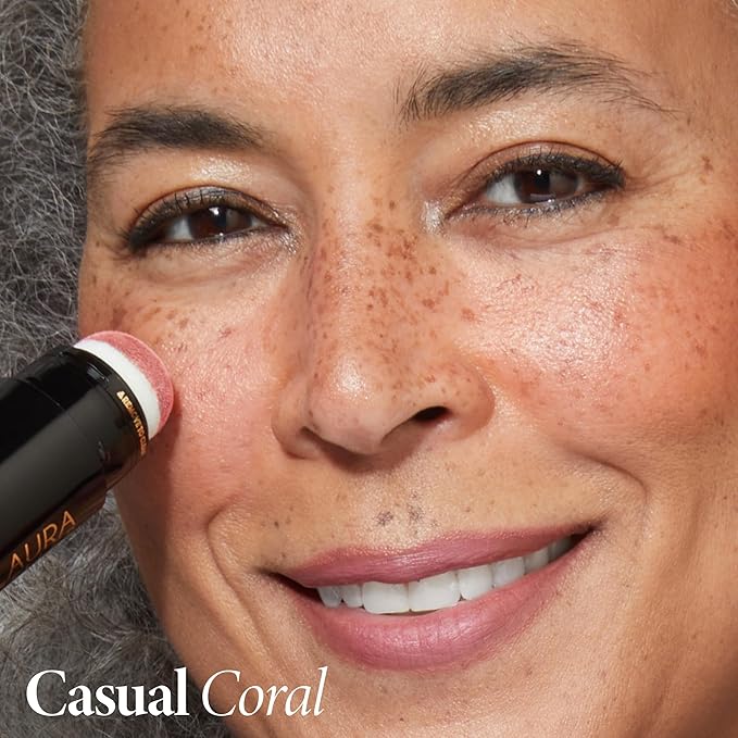 LAURA GELLER Serum Blush, Casual Coral + Angled Blush Brush