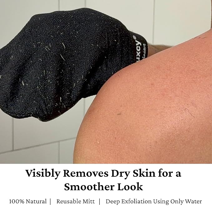 Premium Korean Exfoliating Mitt & Body Scrubber Glove, Viscose Fiber Dead Skin Remover for Smooth, Radiant Skin, Shower Skincare, Keratosis Pilaris Treatment & Self-Tan Prep (1 Pack)