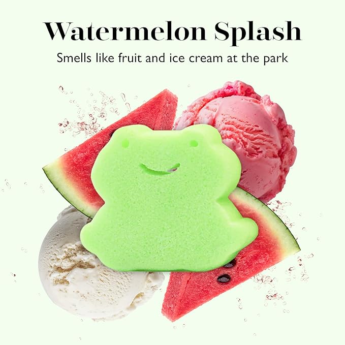 Spongelle Frog Eco Collection Animals Kids Buffer Body Scrubber | Bath & Shower Loofah for Kids | Biodegradable, Cruelty-Free, Vegan, Dermatologist-Tested, Made in USA