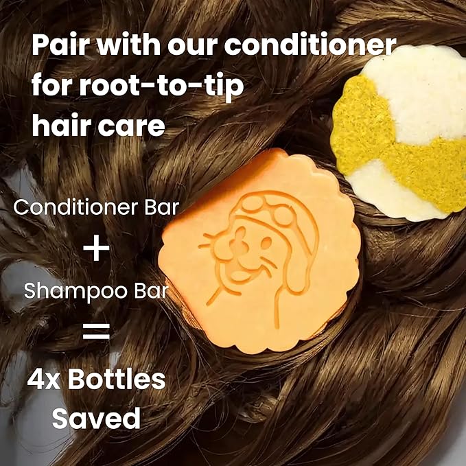 Otter co. Clarifying Apple Cider Vinegar Conditioner Bar – Argan oil, Rosemary, Jojoba & Castor – Hydrating, Vegan, Sulfate Free & Non Toxic – For Women Bar Conditioner, All Hair Types, Made in USA