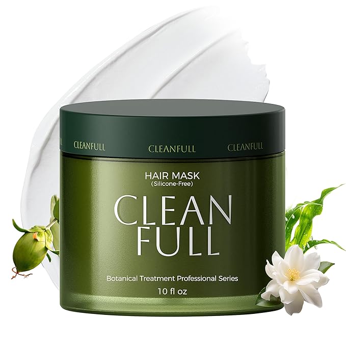 Botanical Keratin Hair Mask, Silicone Free Hair Treatment Deep Repair Conditioner for Dry Damaged Hair, Reverse from Bleach, Color & Heat, Vegan (10fl oz) | Keratin & Ceramide, Sulfate Free, Paraben Free, Phthalate Free, Lightweight & Smooth, Leafy-Fre...