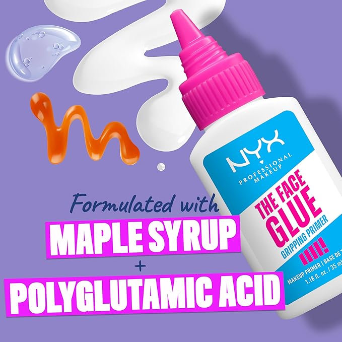 NYX PROFESSIONAL MAKEUP The Face Glue Gripping Primer, Hydrating Makeup Primer with Up To 24HR Wear, Vegan & Cruelty Free