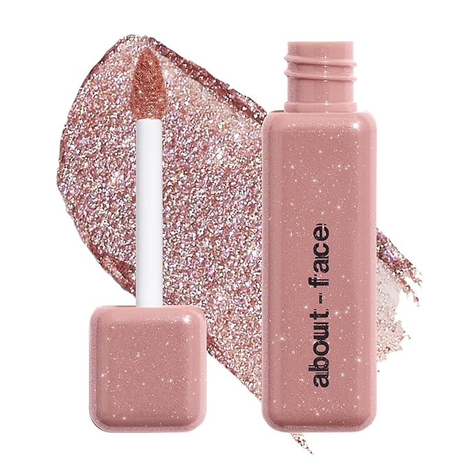 aboutface Fractal Glitter Eye Paint Smolder – Smudge-Proof, Long-Lasting Liquid Eyeshadow – Intense Sparkle with Mousse Texture – Vegan, Cruelty-Free – 0.13oz (Shimmering Mauve)