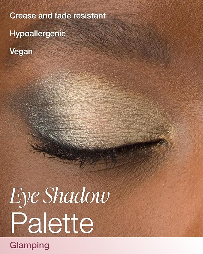 Mineral Fusion Eyeshadow Palette - Four Pressed Powder Shades in Matte, Satin, and Shimmer Finishes - Natural, Lightweight Vegan Eye Makeup - (Glamping)