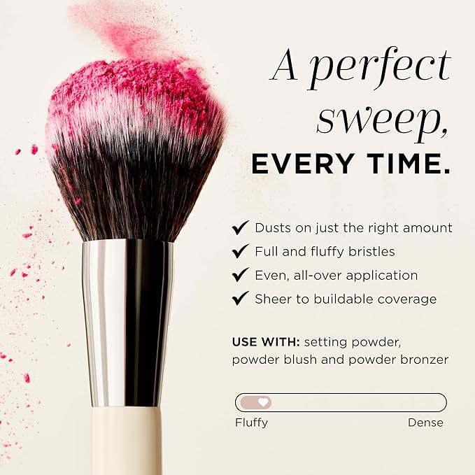 HALEYS Beauty Powder Makeup Brush, Soft Face Brush for Loose & Pressed Powder, Seamless Blending with Streak Free Finish, Make Up Essentials, Vegan & Cruelty Free