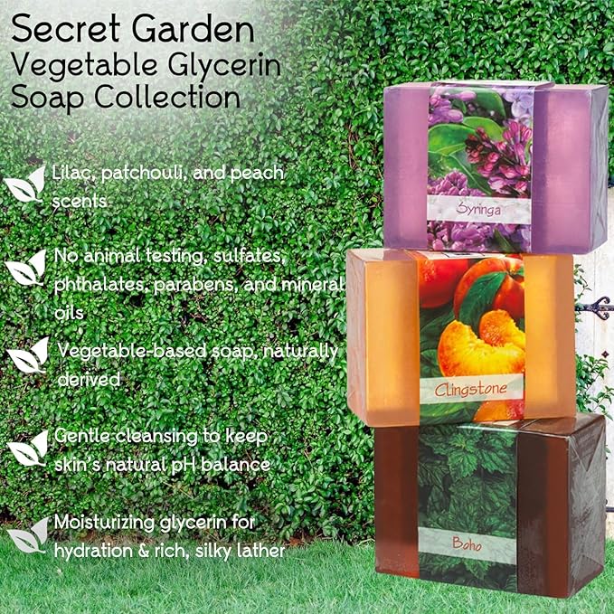 Glycerin Bar Soap Set of 3#9 - Natural, Vegan-Friendly, Hypoallergenic - Moisturizing and Hydrating with 100% Vegetable Glycerin - Sulfate-Free, Paraben-Free, Chemical-Free - 4.5 oz Each