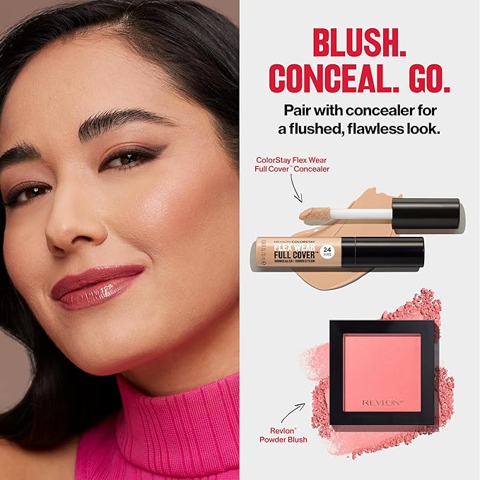 Revlon Powder Blush Face Makeup, High Impact Buildable Color, Lightweight & Smooth Finish, 020 Ravishing Rose, 0.17 oz