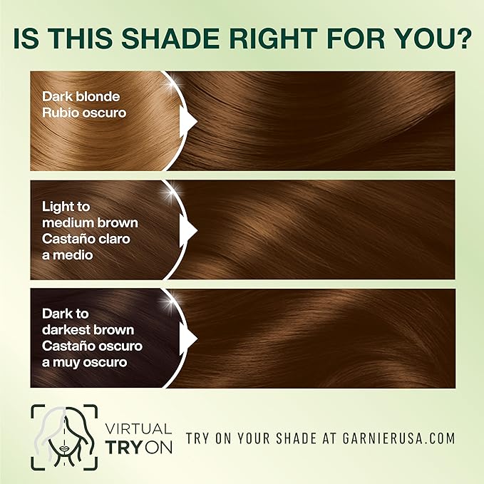 Garnier Nutrisse Ultra Crème Hair Color, Permanent Hair Dye with 100% Gray Coverage, Vegan & Cruelty-Free, 53 Medium Golden Brown (Chestnut), 2 Count