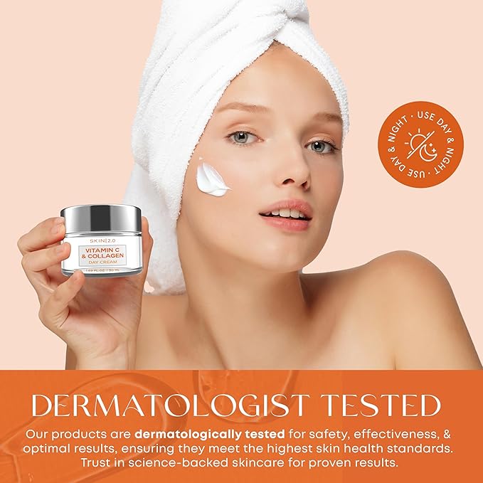 Vitamin C & Collagen Face Moisturizer – Hydrating Anti Aging Cream for Smooth & Radiant Skin, Firms & Revives Dull Complexion – Dermatologist Tested, Korean Skin Care, Clean Beauty – 2 Pack