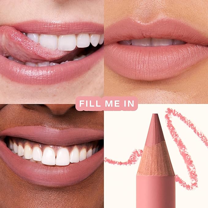 Tower 28 OneLiner - Multi-Use Creamy Lip Liner, Eyeliner & Face Makeup Pencil for Sensitive Skin - Hydrating, Vegan Formula with Shea Butter - Matte, Long-Lasting Finish - Rosy Nude (1 Count)