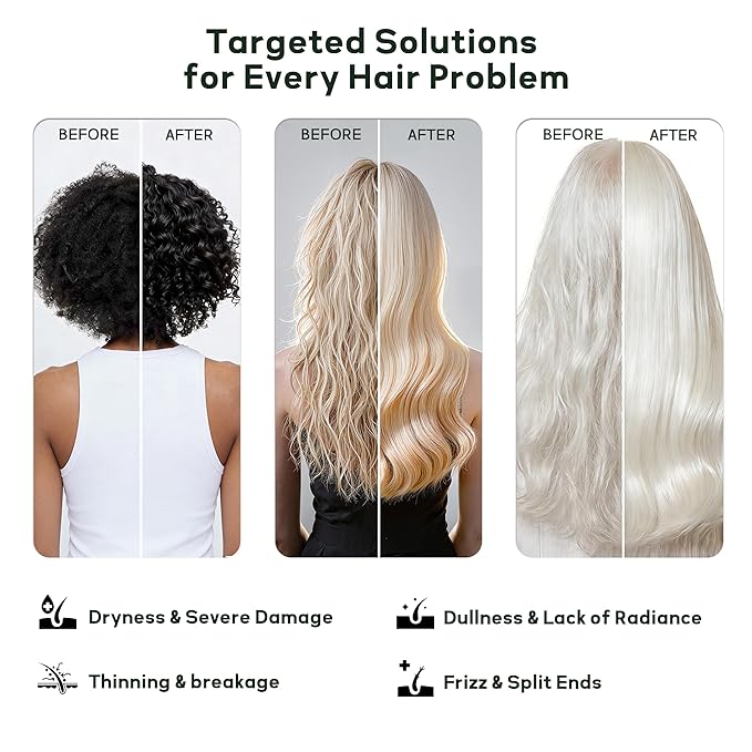 Botanical Keratin Hair Mask, Silicone Free Hair Treatment Deep Repair Conditioner for Dry Damaged Hair, Reverse from Bleach, Color & Heat, Vegan (10fl oz) | Keratin & Ceramide, Sulfate Free, Paraben Free, Phthalate Free, Lightweight & Smooth, Leafy-Fre...