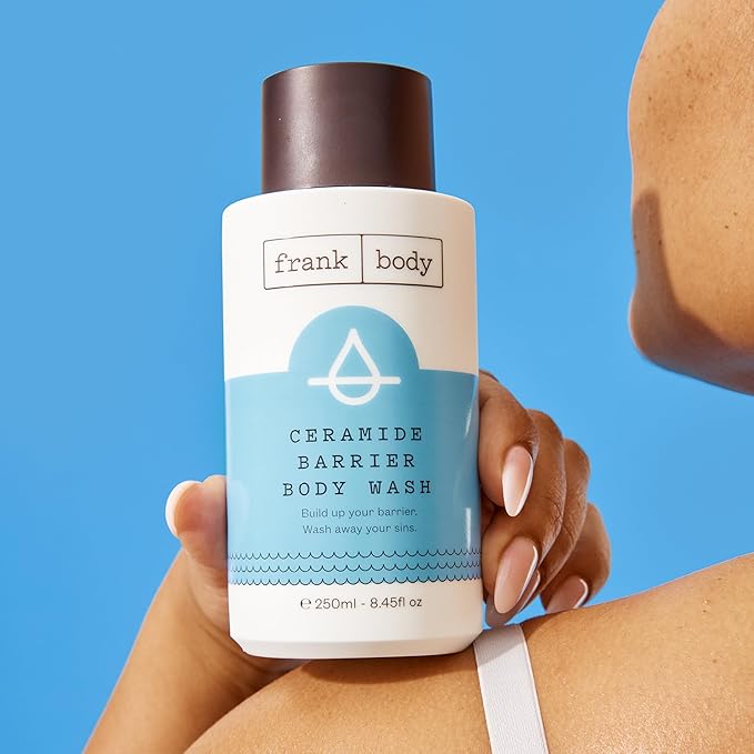 frank body Ceramide Barrier Body Wash | Deeply Hydrates & Soothes Dry, Irritated Skin | With Ceramides, Panthenol & Jojoba Oil | Vegan & Cruelty-Free | Peach Scent | 250ml/8.45 fl oz