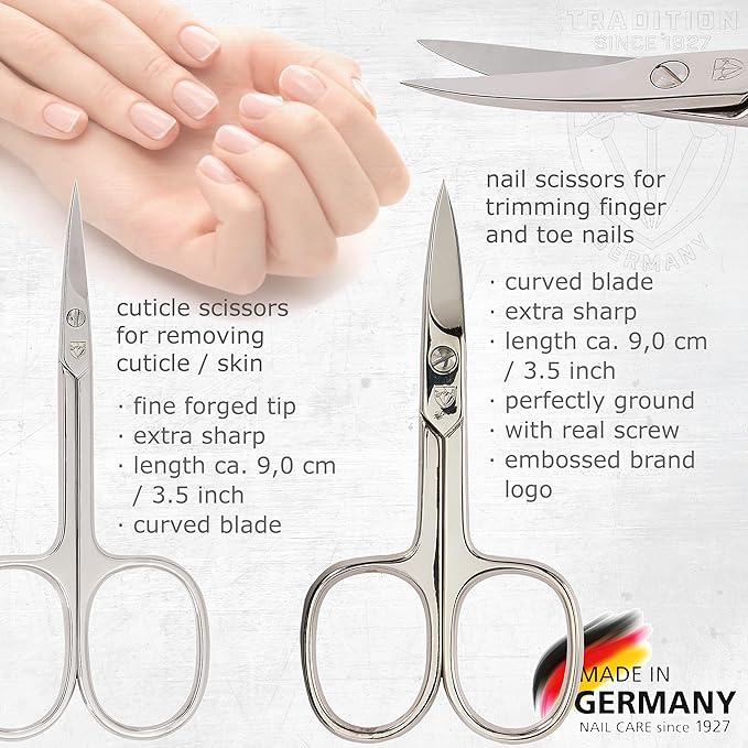 3 Swords Germany - brand quality 10 piece manicure pedicure grooming kit set for professional finger & toe nail care scissors clipper fashion leather case in gift box, Made by 3 Swords (00286)