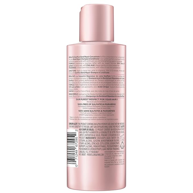 L'Oreal Paris Sulfate Free Bond Repair Pre Shampoo Treatment,Hair Repair for Colored,Bleached or Damaged Hair,EverPure,5.1 Fl Oz,(Pack of 2)