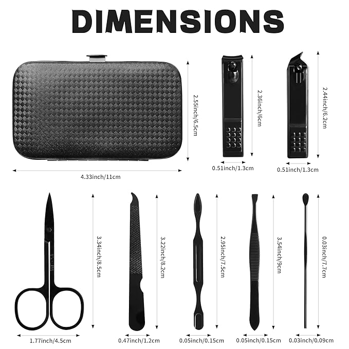 Manicure Set Gift for Men Women, Easter Basket Stuffers for Teen Boys Girls, 7 in 1 Finger and Toe Nail Clippers Kit, Personal Care Tools Accessories Pedicure Kits with Travel Case Nail Grooming Kit