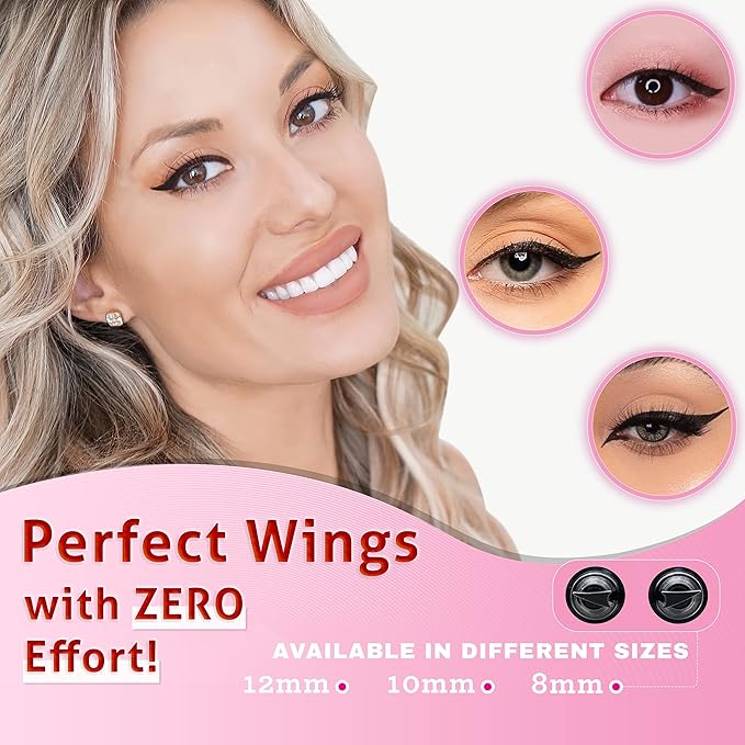 The Flick Stick Winged Eyeliner Stamp For Quick and Easy Cat Eye Makeup, SmudgeProof & Waterpoof Eye Liner Cat Eye Stencil Makeup Tool, Wingliner, Liquid Pens (Triple Pack Combo, Midnight Black)