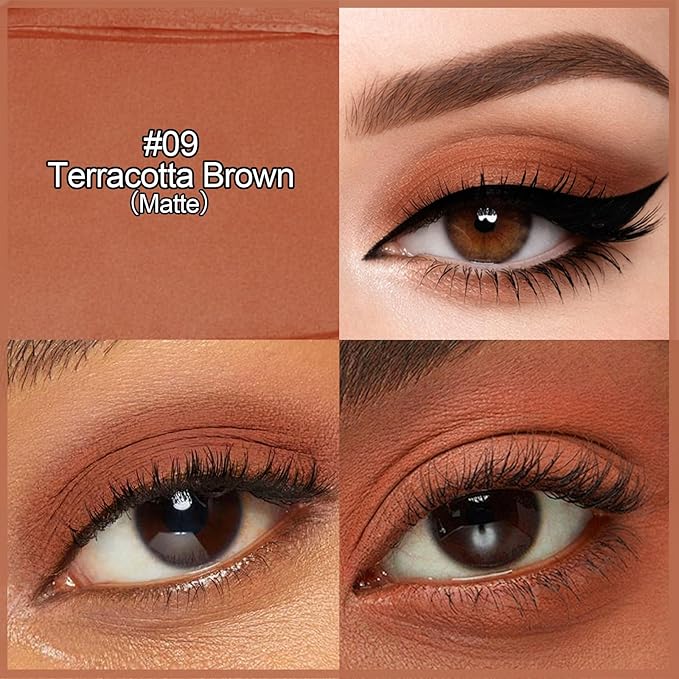 Erinde Terracotta Brown Eyeshadow Stick, Waterproof Matte Eye Shadow Sticks, Cream Eye Shadow Pencil Crayon, Buildable & Blendable Long-Lasting Eyeshadow for Older Women, Vegan & Cruelty-Free, B09